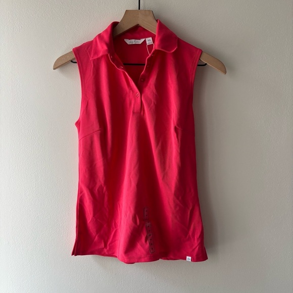 lady hagen core pique sleeveless golf polo watermelon pink‎ XS - Picture 2 of 7